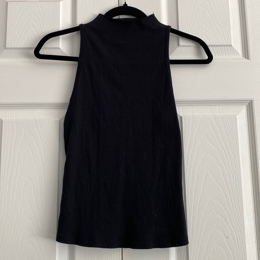 Anthropologie Mock Neck Tank, black